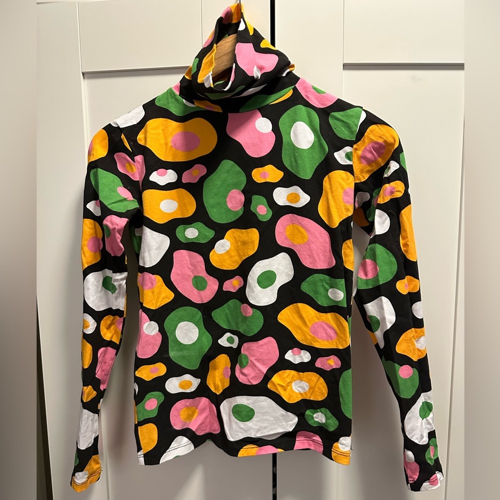 Nooworks Egg Print Turrleneck Longsleeve Top
